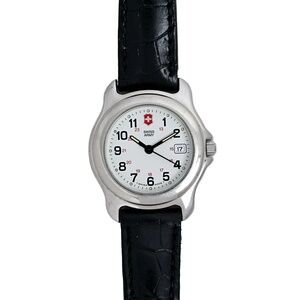 Swiss Army Vintage 90's Officer 30mm Ladies Watch Leather Strap Genuine Steel